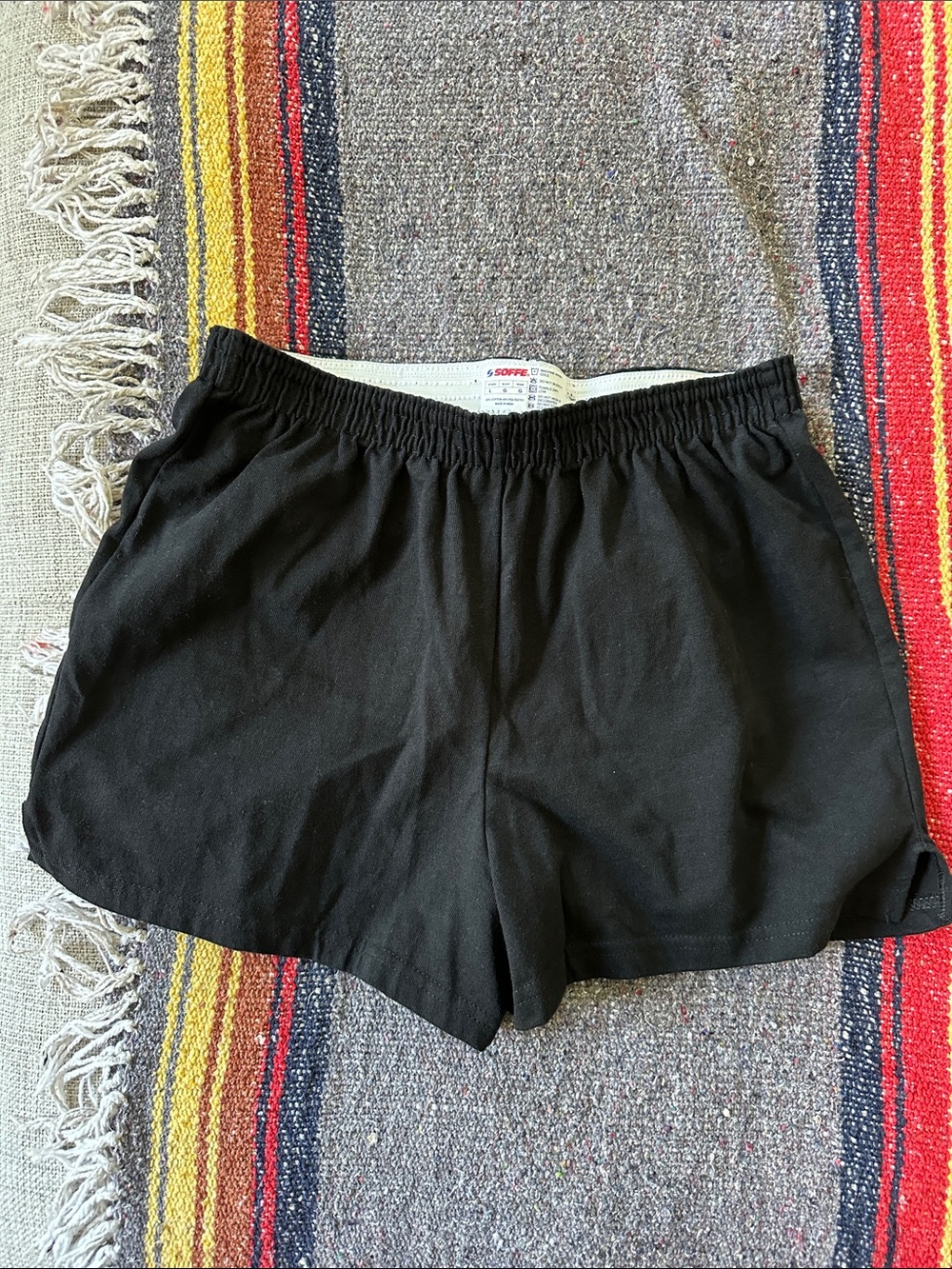 2-Pair of Soffe Black Women's Athletic Elastic Waist Shorts - Picture 2 of 5